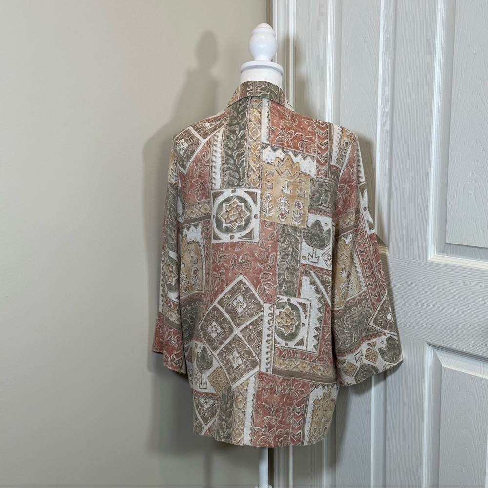 Vintage multicolor  neutral Joanna Blazer size M/L - Picture 4 of 6